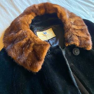 Vintage Borg Coat with Fur Collar